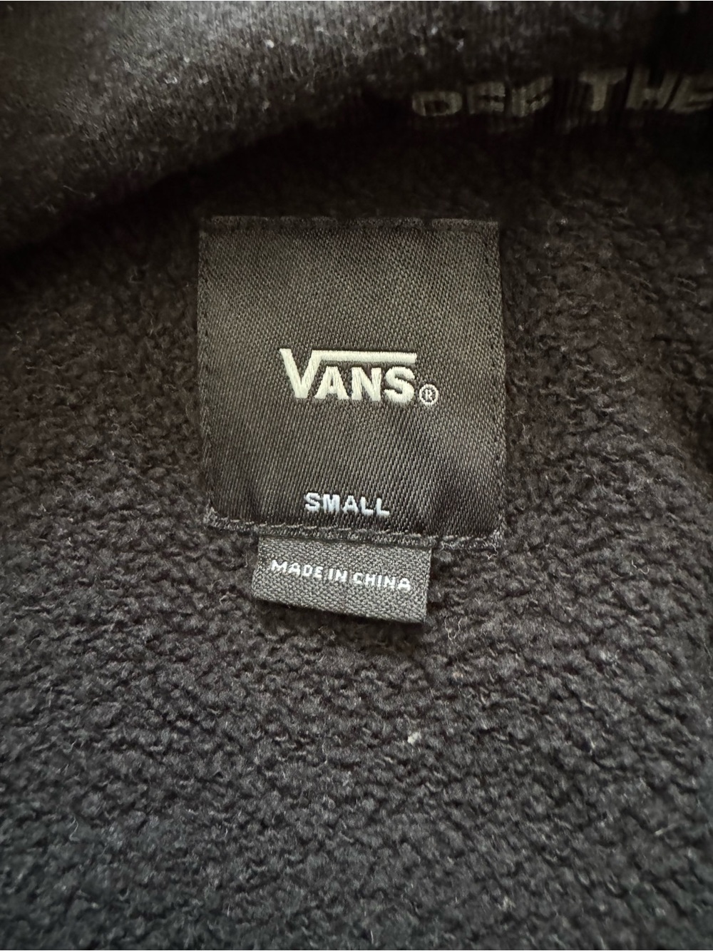 Vans Black Pullover Hoodie with Yellow Logo Patch - Picture 3 of 3